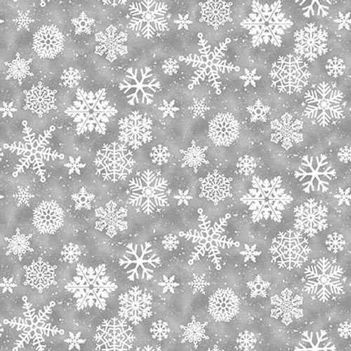 Snow Crew Flannel Snowflakes Gray – Pinwheels & Posies