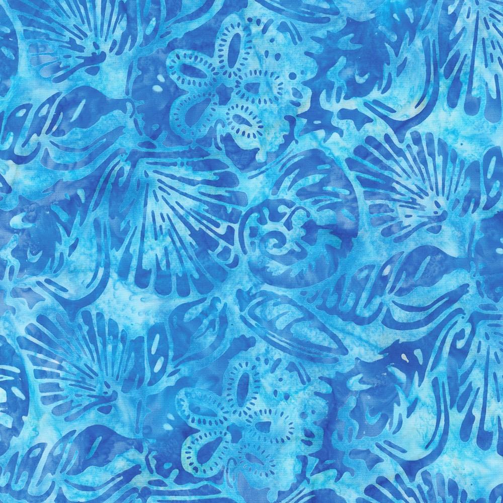 Artisan Batik Seashore Malibu Blue Seashells – Pinwheels & Posies
