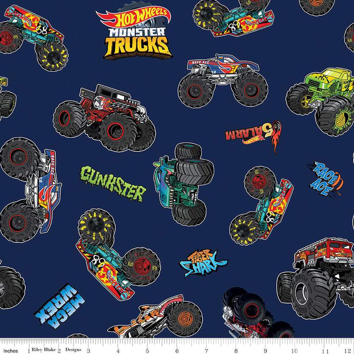 Hot Wheels Monster Trucks Main Navy – Pinwheels & Posies