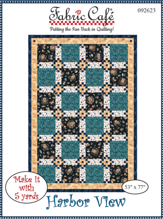 Harbor View 5 Yard Quilt Pattern – Pinwheels & Posies