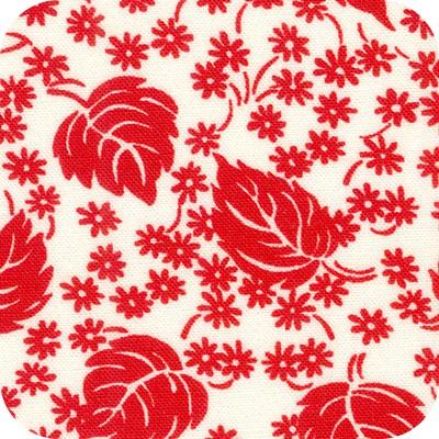 Daisy's Redwork Leaves White – Pinwheels & Posies